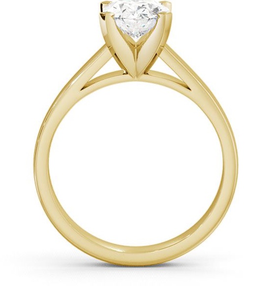 Oval Diamond Square Prongs Engagement Ring 18K Yellow Gold Solitaire ENOV7_YG_THUMB1 