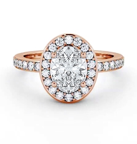 Halo Oval Diamond Engagement Ring 9K Rose Gold ENOV8_RG_THUMB1