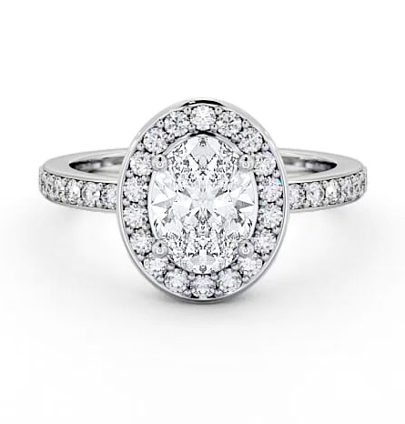 Halo Oval Diamond Engagement Ring 18K White Gold ENOV8_WG_THUMB1