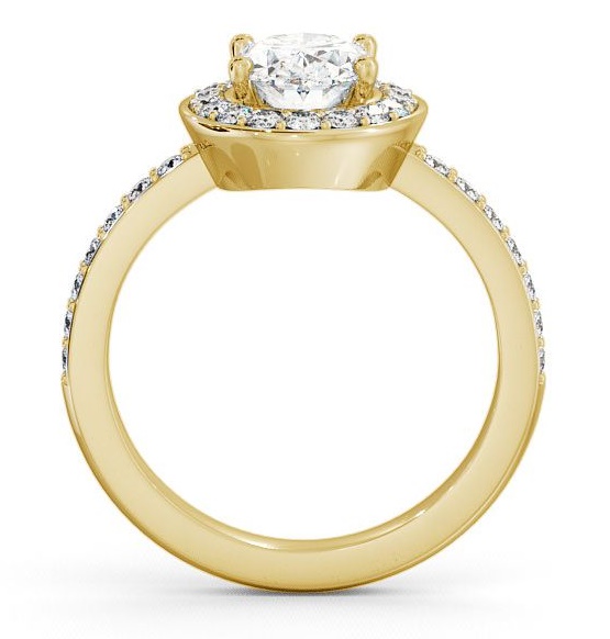 Halo Oval Diamond Engagement Ring 9K Yellow Gold ENOV8_YG_THUMB1