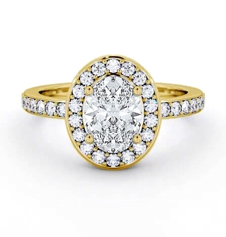 Halo Oval Diamond Engagement Ring 9K Yellow Gold ENOV8_YG_THUMB1