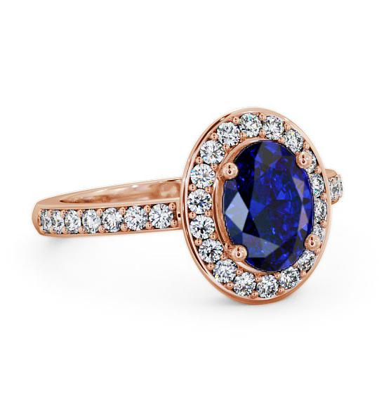 Halo Blue Sapphire and Diamond 2.03ct Ring 18K Rose Gold ENOV8GEM_RG_BS_THUMB1