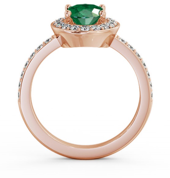 Halo Emerald and Diamond 1.74ct Ring 18K Rose Gold ENOV8GEM_RG_EM_THUMB1 