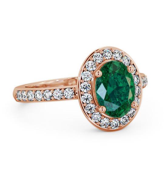 Halo Emerald and Diamond 1.74ct Ring 18K Rose Gold ENOV8GEM_RG_EM_THUMB1