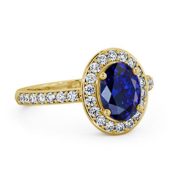 Halo Blue Sapphire and Diamond 2.03ct Ring 9K Yellow Gold ENOV8GEM_YG_BS_THUMB1