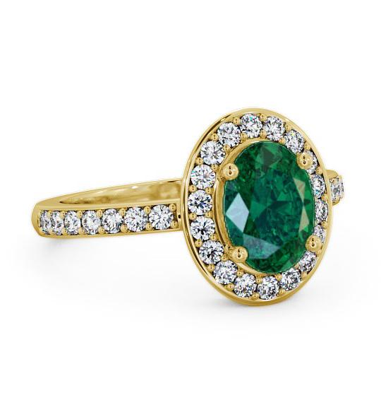 Halo Emerald and Diamond 1.74ct Ring 9K Yellow Gold ENOV8GEM_YG_EM_THUMB1