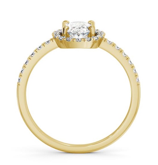 Halo Oval Diamond Low Setting Engagement Ring 9K Yellow Gold ENOV9_YG_THUMB1 