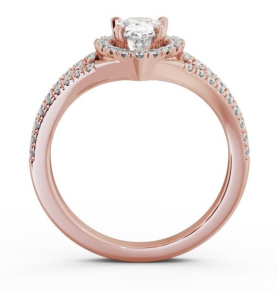 Halo Pear Diamond Split Band Engagement Ring 18K Rose Gold ENPE10_RG_THUMB1