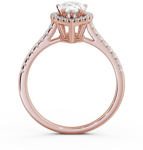 Halo Pear Diamond High Setting Engagement Ring 18K Rose Gold ENPE11_RG_THUMB1 