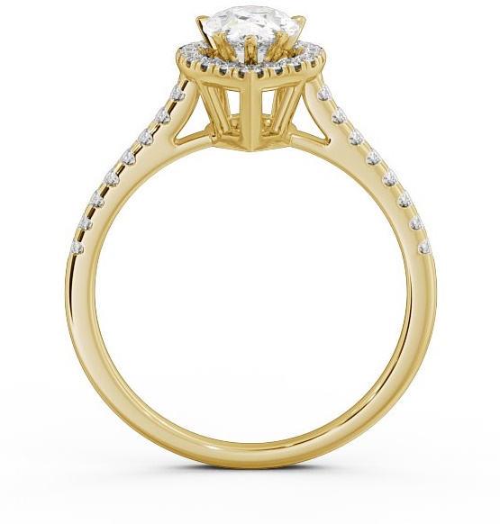 Halo Pear Diamond High Setting Engagement Ring 9K Yellow Gold ENPE11_YG_THUMB1 