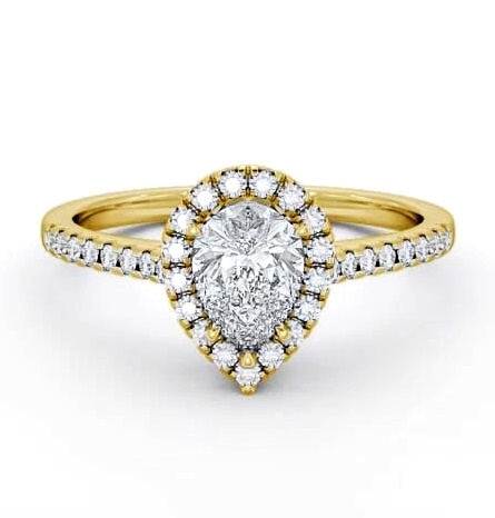 Halo Pear Diamond High Setting Engagement Ring 9K Yellow Gold ENPE11_YG_THUMB2 