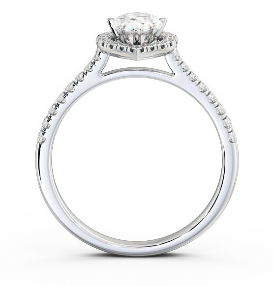 Halo Pear Diamond Classic Engagement Ring Platinum ENPE12_WG_THUMB1 