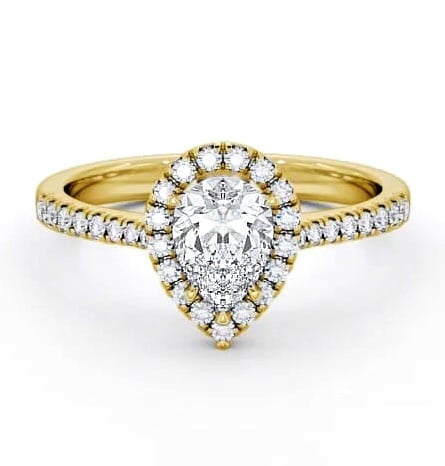Halo Pear Diamond Classic Engagement Ring 18K Yellow Gold ENPE12_YG_THUMB2 