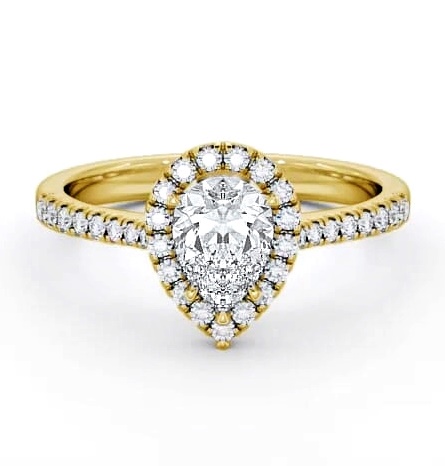 Halo Pear Diamond Classic Engagement Ring 9K Yellow Gold ENPE12_YG_THUMB2 