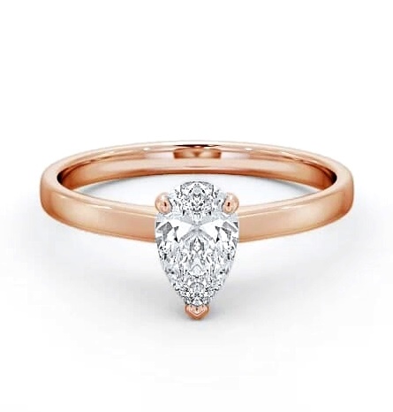 Pear Diamond Classic 3 Prong Engagement Ring 18K Rose Gold Solitaire ENPE13_RG_THUMB1