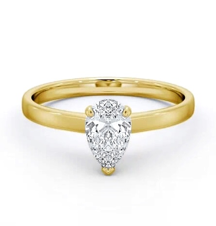Pear Diamond Classic 3 Prong Engagement Ring 18K Yellow Gold Solitaire ENPE13_YG_THUMB2 