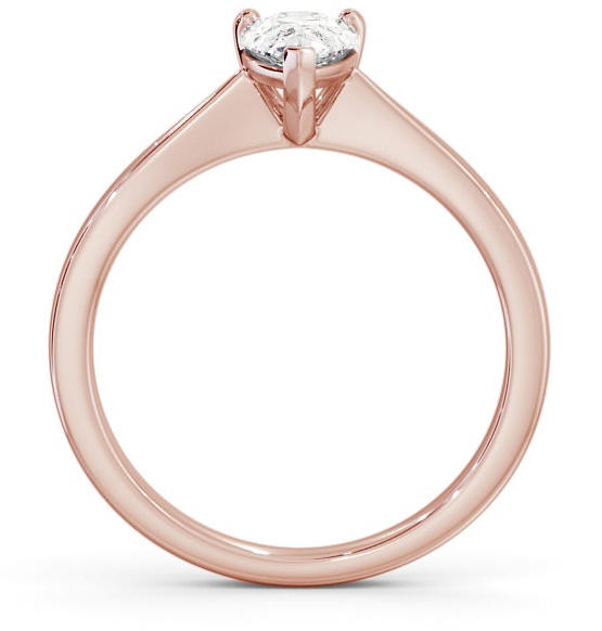 Pear Diamond Tapered Band Engagement Ring 9K Rose Gold Solitaire ENPE14_RG_THUMB1