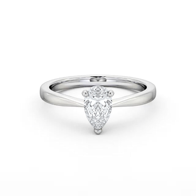 Pear Diamond Engagement Ring Palladium Solitaire - Averie ENPE14_WG_HAND