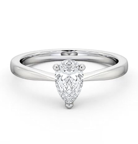 Pear Diamond Tapered Band Engagement Ring Platinum Solitaire ENPE14_WG_THUMB1