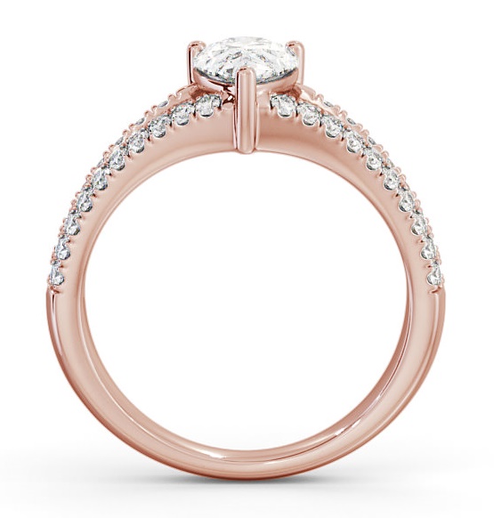 Pear Diamond Split Band Engagement Ring 9K Rose Gold Solitaire ENPE15_RG_THUMB1 