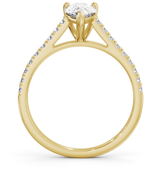 Pear Diamond 3 Prong Engagement Ring 9K Yellow Gold Solitaire ENPE16_YG_THUMB1 
