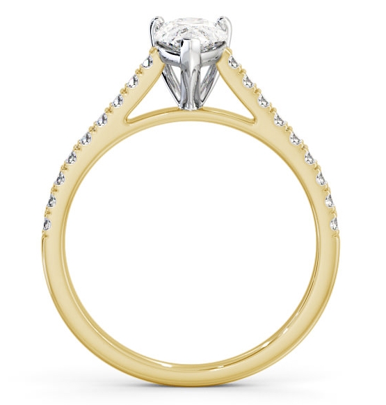 Pear Diamond 3 Prong Engagement Ring 18K Yellow and White Gold Solitaire ENPE16_YWG_THUMB1 