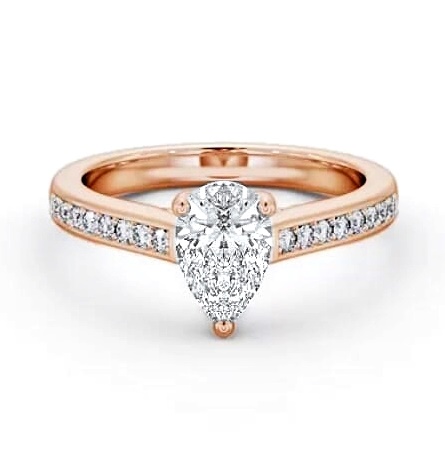 Pear Diamond Trellis Design Engagement Ring 9K Rose Gold Solitaire ENPE16S_RG_THUMB1