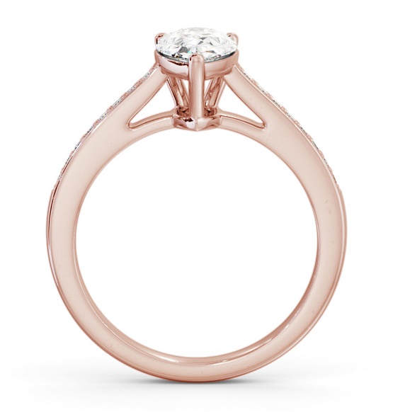 Pear Diamond 3 Prong Engagement Ring 9K Rose Gold Solitaire ENPE17S_RG_THUMB1 