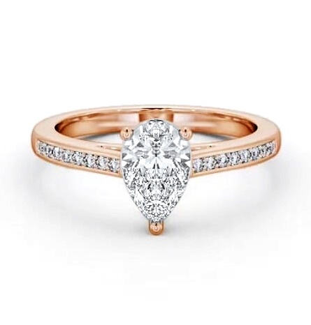 Pear Diamond 3 Prong Engagement Ring 9K Rose Gold Solitaire ENPE17S_RG_THUMB1