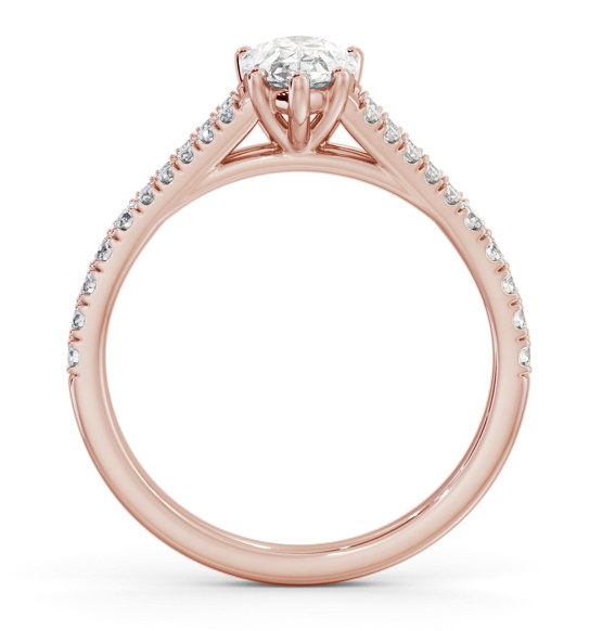 Pear Diamond Split Band Engagement Ring 9K Rose Gold Solitaire ENPE19S_RG_THUMB1 