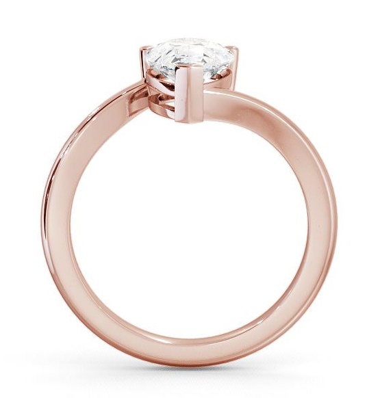 Pear Diamond Sweeping Band Engagement Ring 18K Rose Gold Solitaire ENPE1_RG_THUMB1 