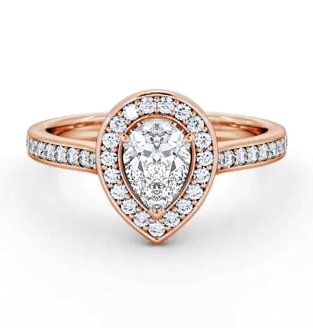 Halo Pear Diamond Traditional Engagement Ring 9K Rose Gold ENPE20_RG_THUMB2 