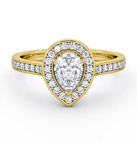 Halo Pear Diamond Traditional Engagement Ring 18K Yellow Gold ENPE20_YG_THUMB2 
