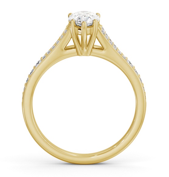 Pear Diamond Split Channel Engagement Ring 18K Yellow Gold Solitaire ENPE20S_YG_THUMB1 