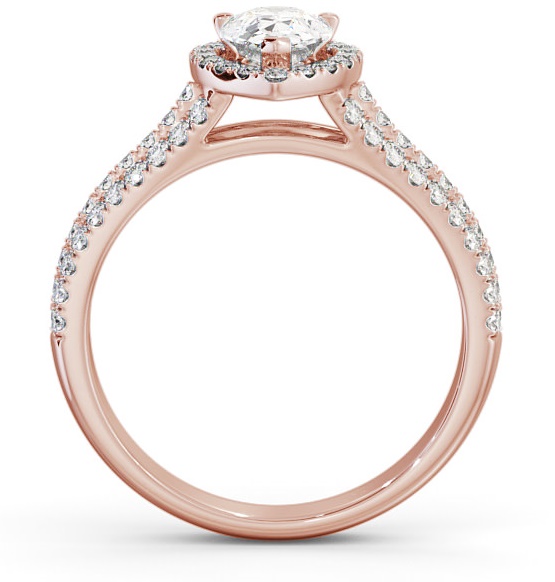 Halo Pear Diamond Split Band Engagement Ring 18K Rose Gold ENPE21_RG_THUMB1 
