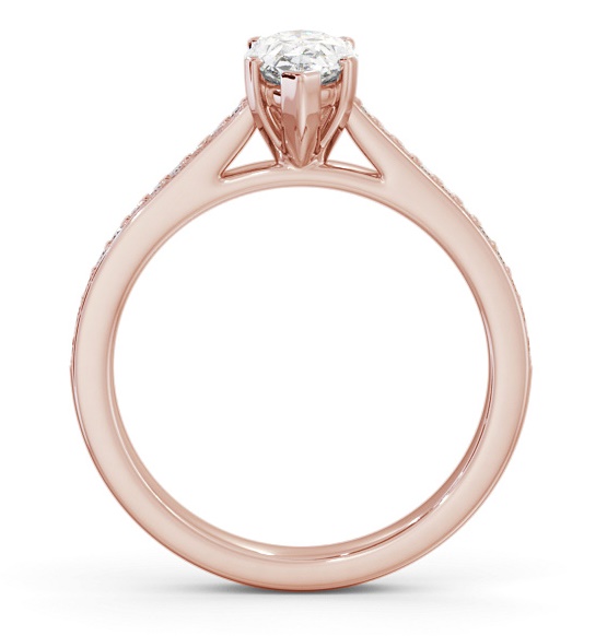 Pear Diamond 5 Prong Engagement Ring 18K Rose Gold Solitaire ENPE21S_RG_THUMB1 