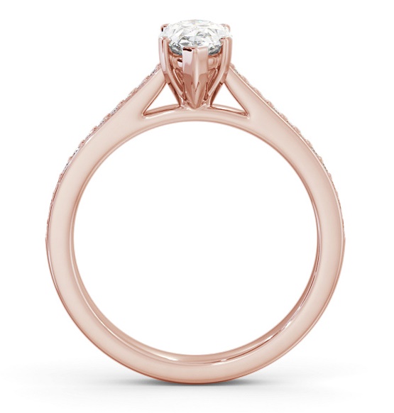 Pear Diamond 5 Prong Engagement Ring 18K Rose Gold Solitaire ENPE21S_RG_THUMB1 