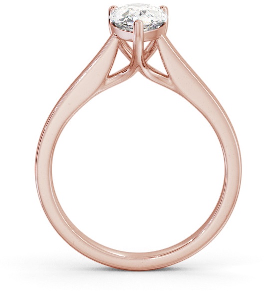 Pear Diamond 3 Prong Trellis Design Engagement Ring 9K Rose Gold Solitaire ENPE22_RG_THUMB1