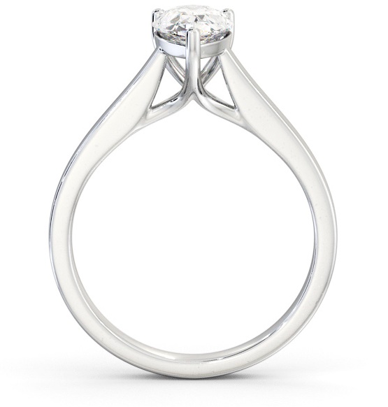 Pear Diamond 3 Prong Trellis Design Engagement Ring 9K White Gold Solitaire ENPE22_WG_THUMB1