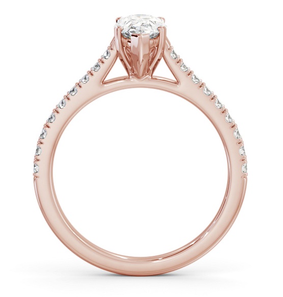 Pear Diamond 5 Prong Engagement Ring 9K Rose Gold Solitaire ENPE22S_RG_THUMB1 