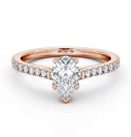 Pear Diamond 5 Prong Engagement Ring 9K Rose Gold Solitaire ENPE22S_RG_THUMB2 