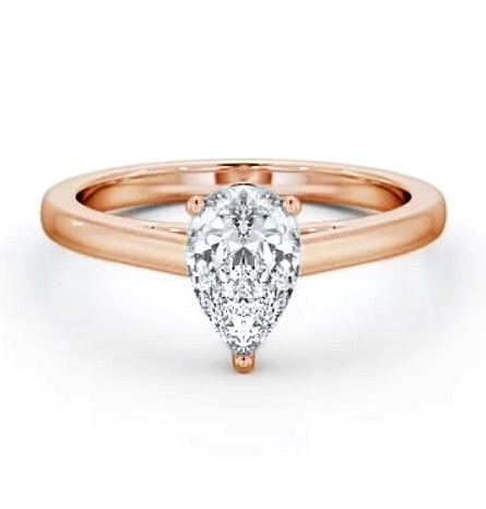 Pear Diamond 3 Prong Engagement Ring 9K Rose Gold Solitaire ENPE23_RG_THUMB1