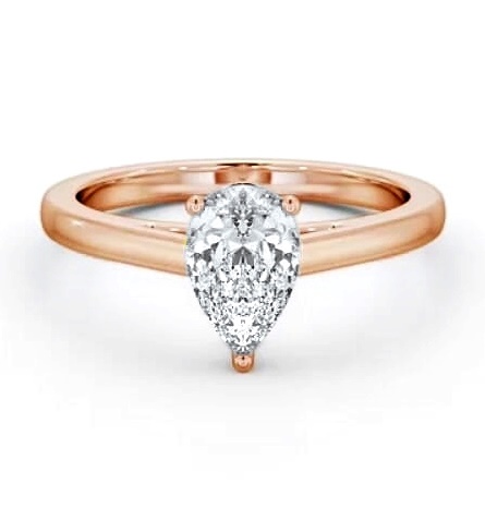 Pear Diamond 3 Prong Engagement Ring 18K Rose Gold Solitaire ENPE23_RG_THUMB2 