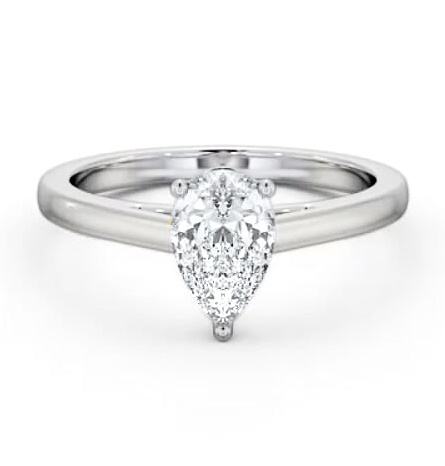 Pear Diamond 3 Prong Engagement Ring 18K White Gold Solitaire ENPE23_WG_THUMB2 