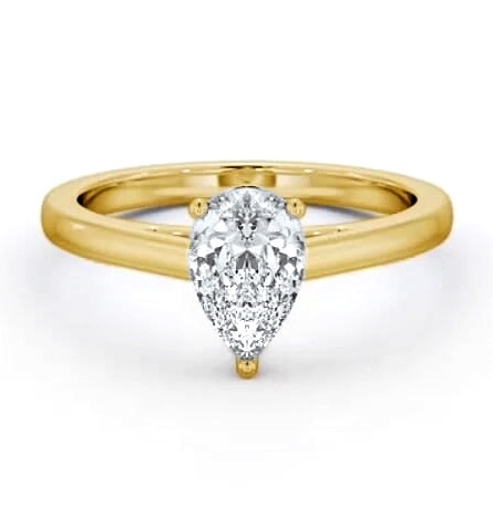 Pear Diamond 3 Prong Engagement Ring 18K Yellow Gold Solitaire ENPE23_YG_THUMB1