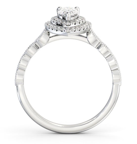 Double Halo Pear Diamond Engagement Ring 18K White Gold ENPE24_WG_THUMB1