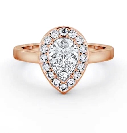 Halo Pear Diamond Engagement Ring 9K Rose Gold ENPE27_RG_THUMB1