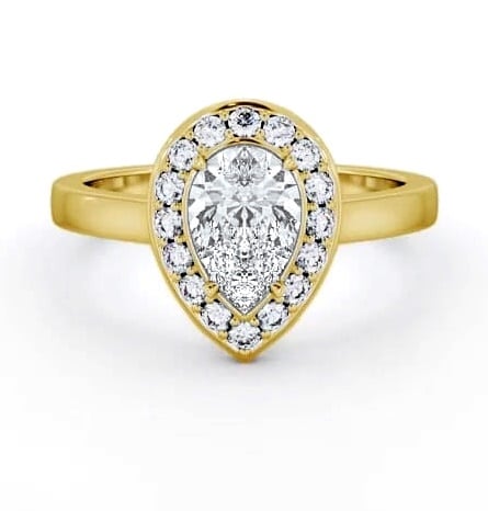 Halo Pear Diamond Engagement Ring 9K Yellow Gold ENPE27_YG_THUMB1