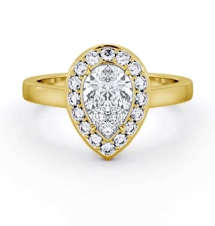 Halo Pear Diamond Engagement Ring 9K Yellow Gold ENPE27_YG_THUMB2 