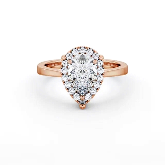 Halo Pear Diamond Engagement Ring 18K Rose Gold - Ciara ENPE28_RG_HAND